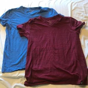 2 American eagle V-neck shirts (medium)